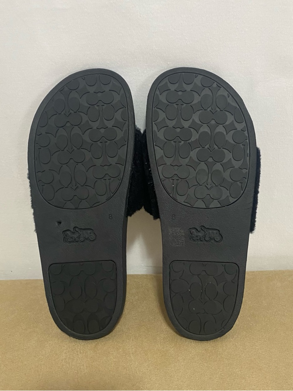Coach Black Slide Sandals with White Logo Detail - Picture 10 of 12